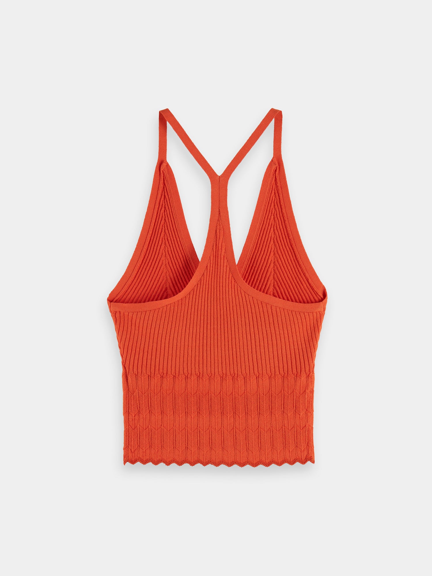 V-neck pointelle tank top