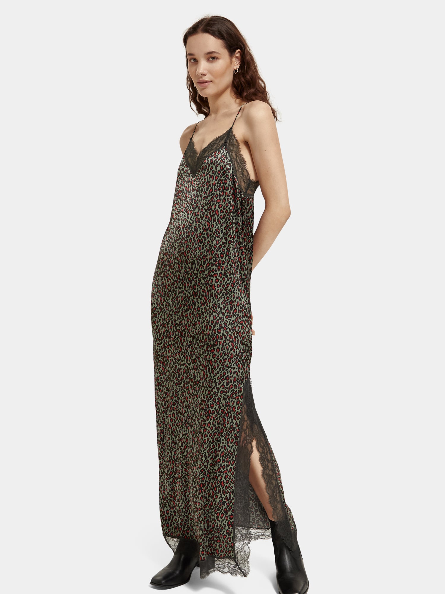 Light blue Scotch & Soda camisole strap maxi dress with flowing fabric and sleeveless design, perfect for summer wear.
