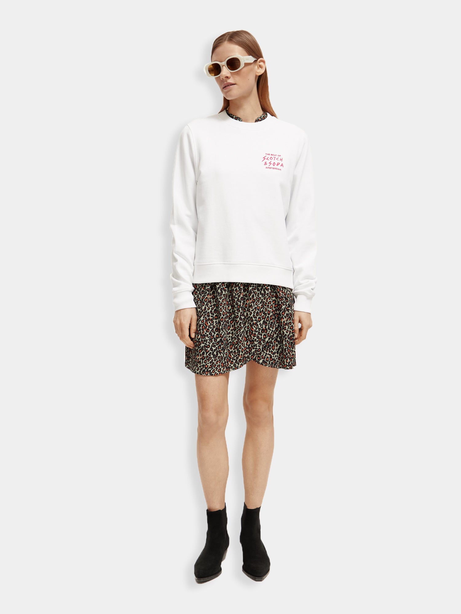 Long sleeved v-neck mini dress - Scotch & Soda NZ