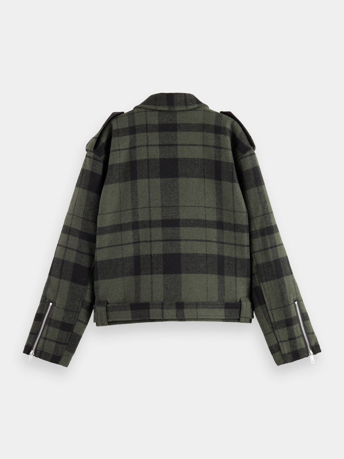 Green check biker jacket - Scotch & Soda NZ