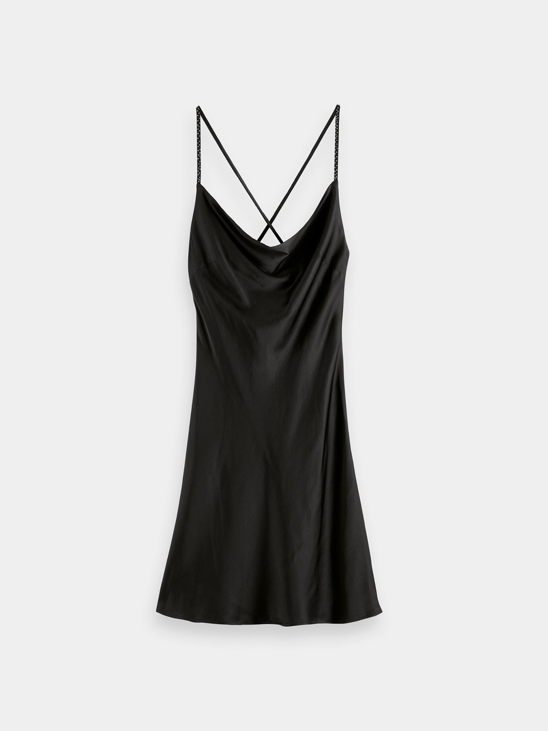 Scotch & Soda cowl neck camisole mini dress featuring a sleek design, suitable for stylish casual or evening wear.