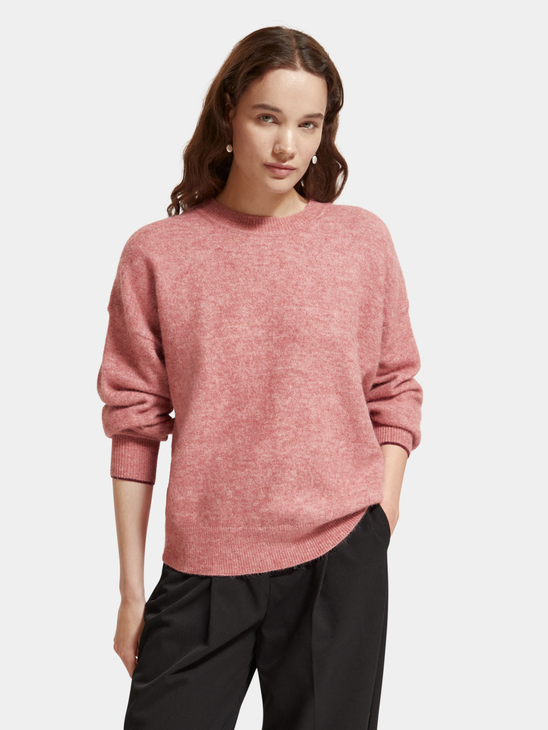 Fuzzy crewneck pullover - Scotch & Soda NZ