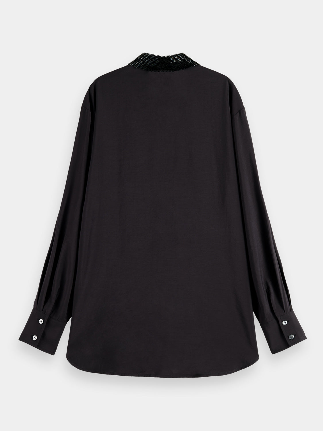 Relaxed-fit shirt with beaded collar - Scotch & Soda NZ