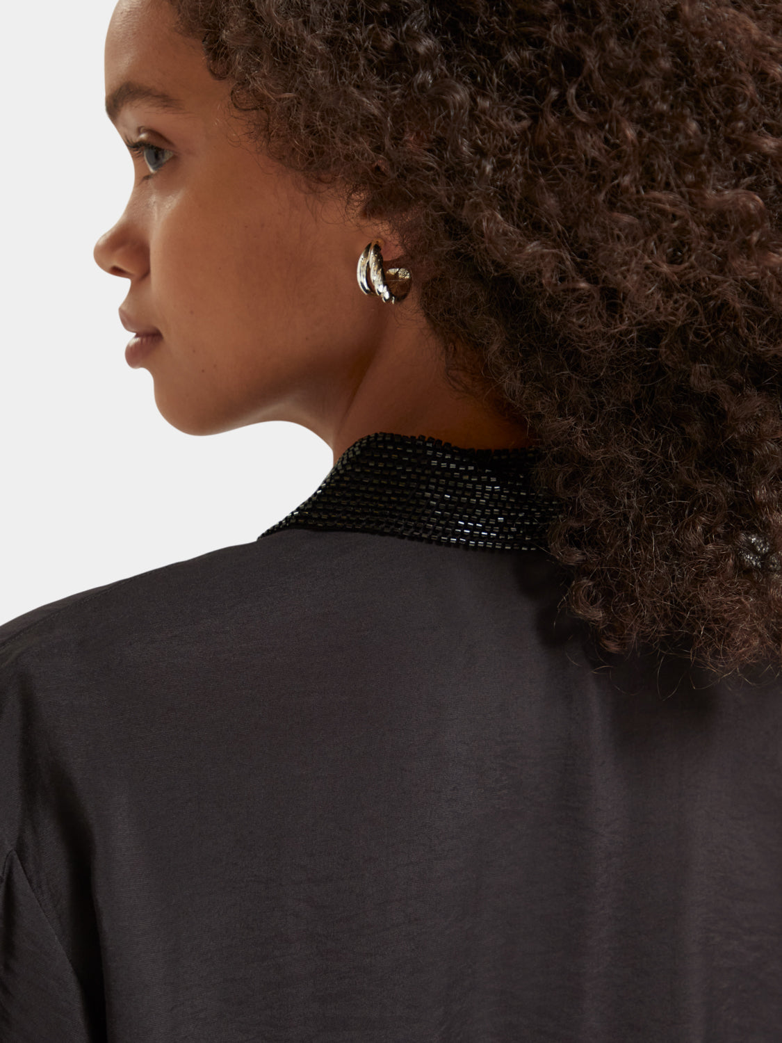 Relaxed-fit shirt with beaded collar - Scotch & Soda NZ