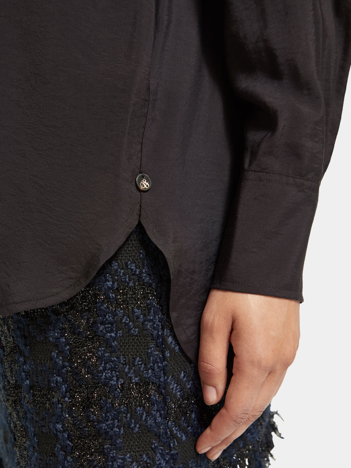 Relaxed-fit shirt with beaded collar - Scotch & Soda NZ
