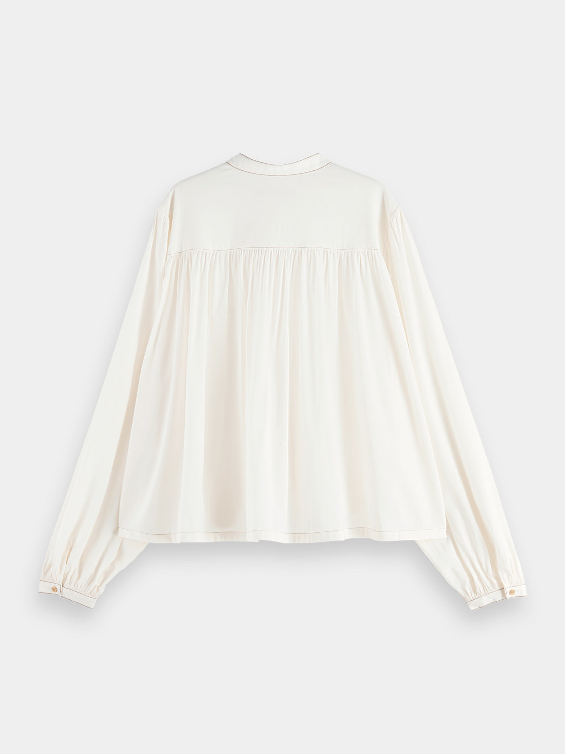 Shirt with pin tuck yoke and gathering - Scotch & Soda NZ