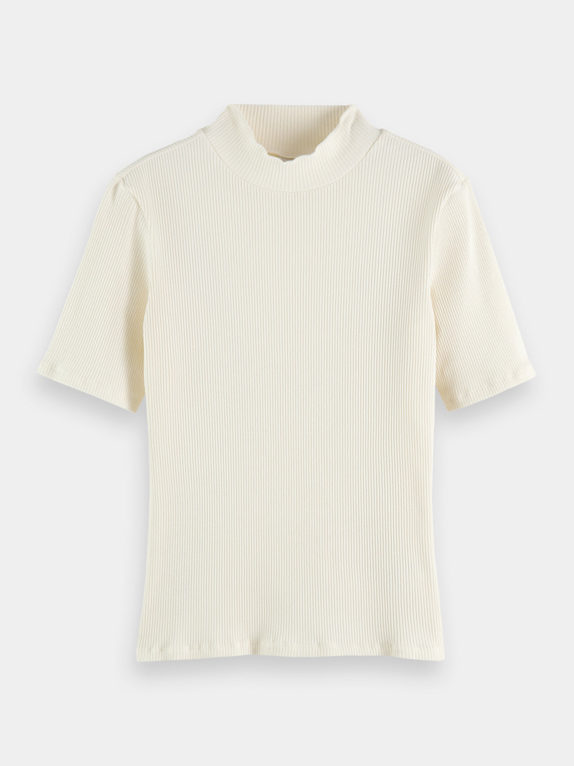 Mock neck ribbed slim-fit top - Scotch & Soda NZ