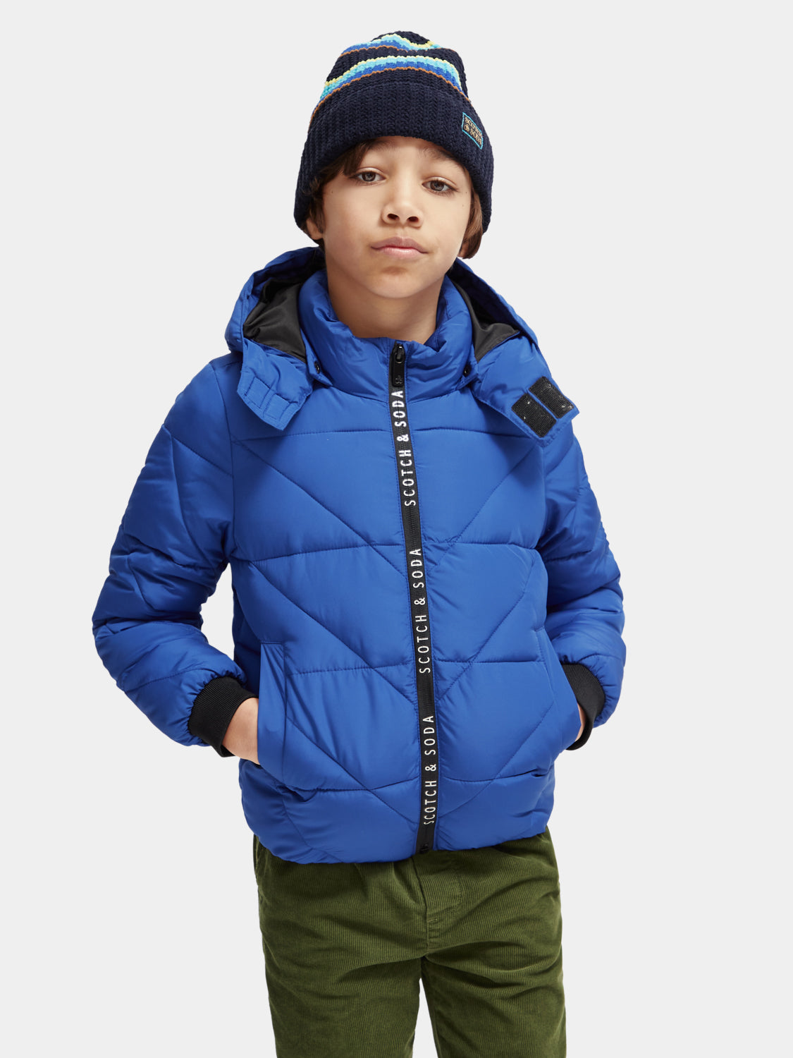 Kids - Water-repellent hooded jacket - Scotch & Soda NZ