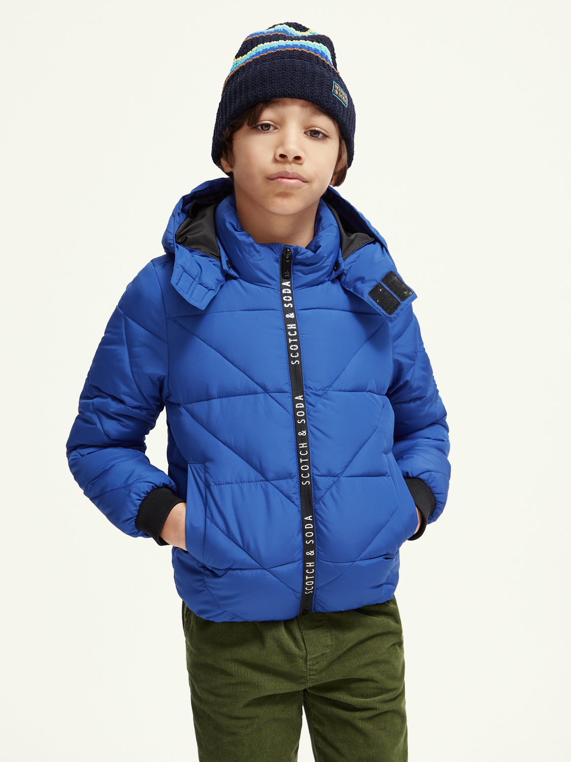 Kids - Water-repellent hooded jacket - Scotch & Soda NZ