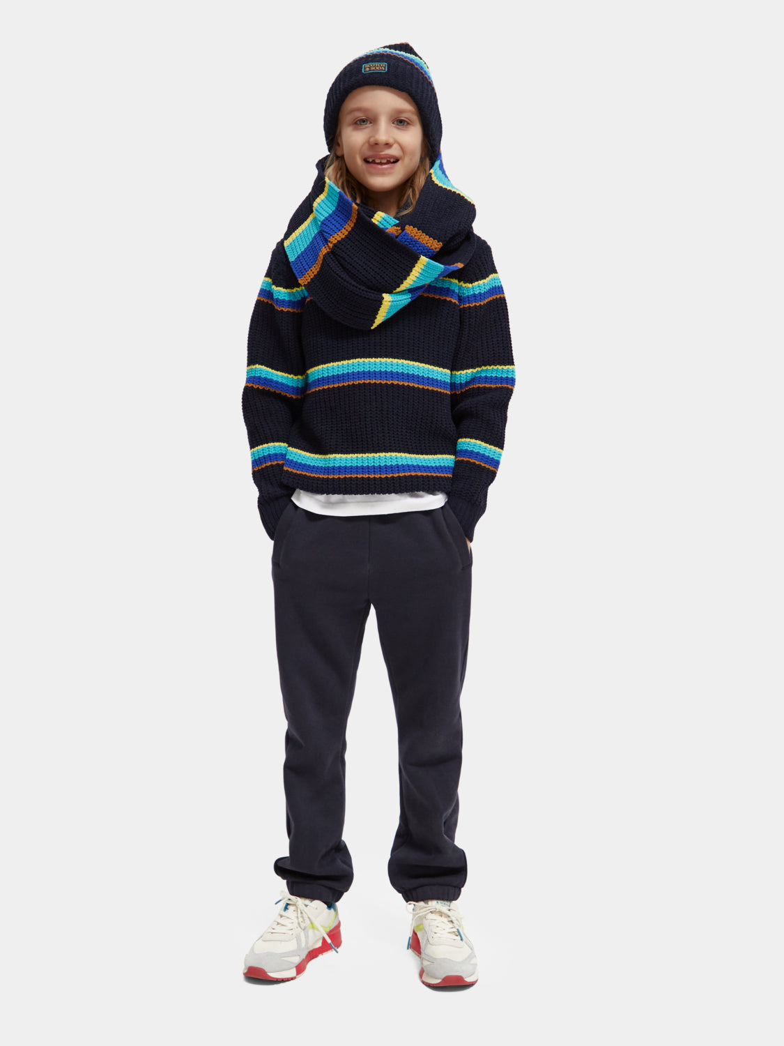 Kids - Yarn-dyed striped sweater - Scotch & Soda NZ