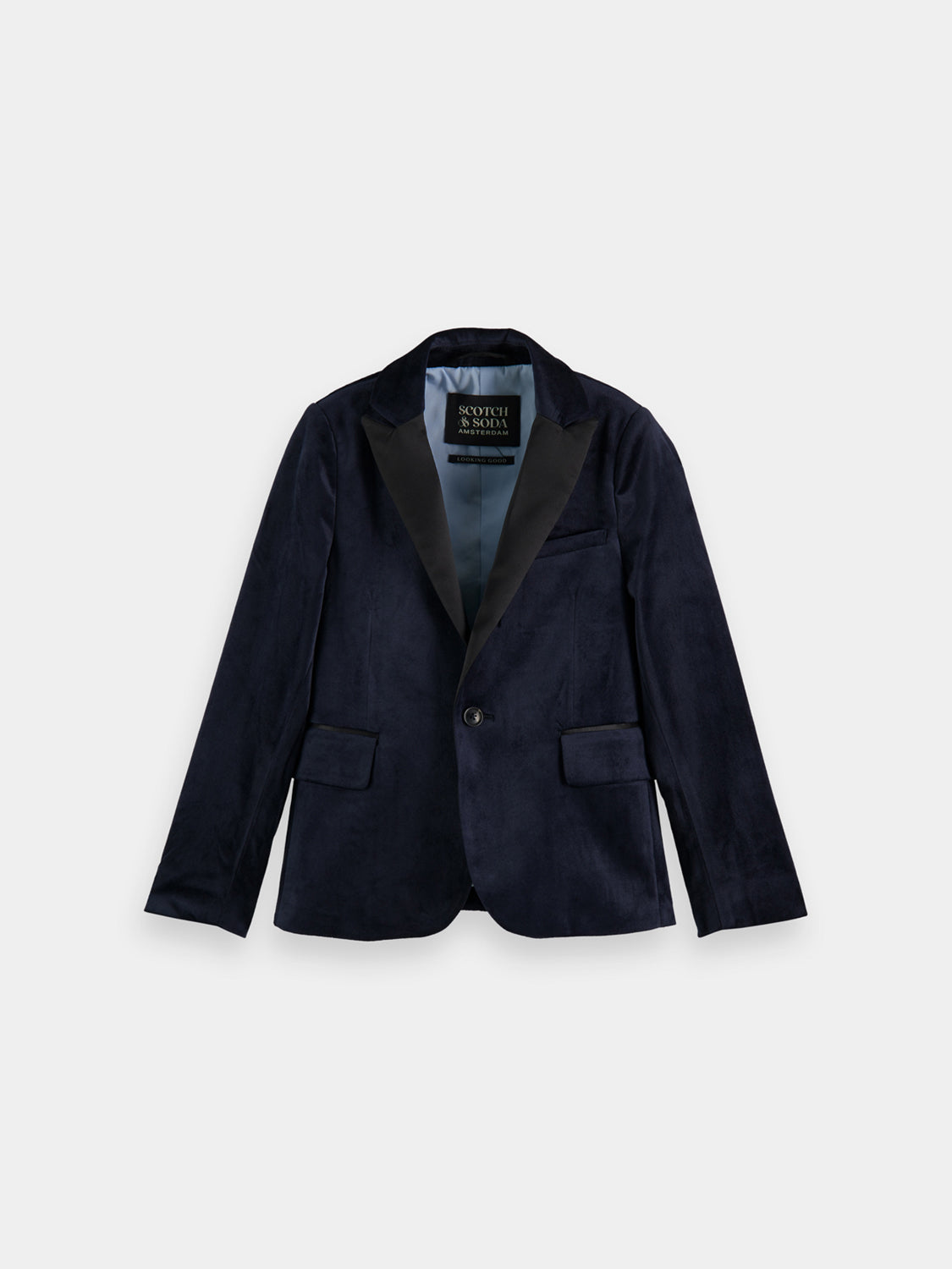 Kids - Satin-lapel velvet blazer