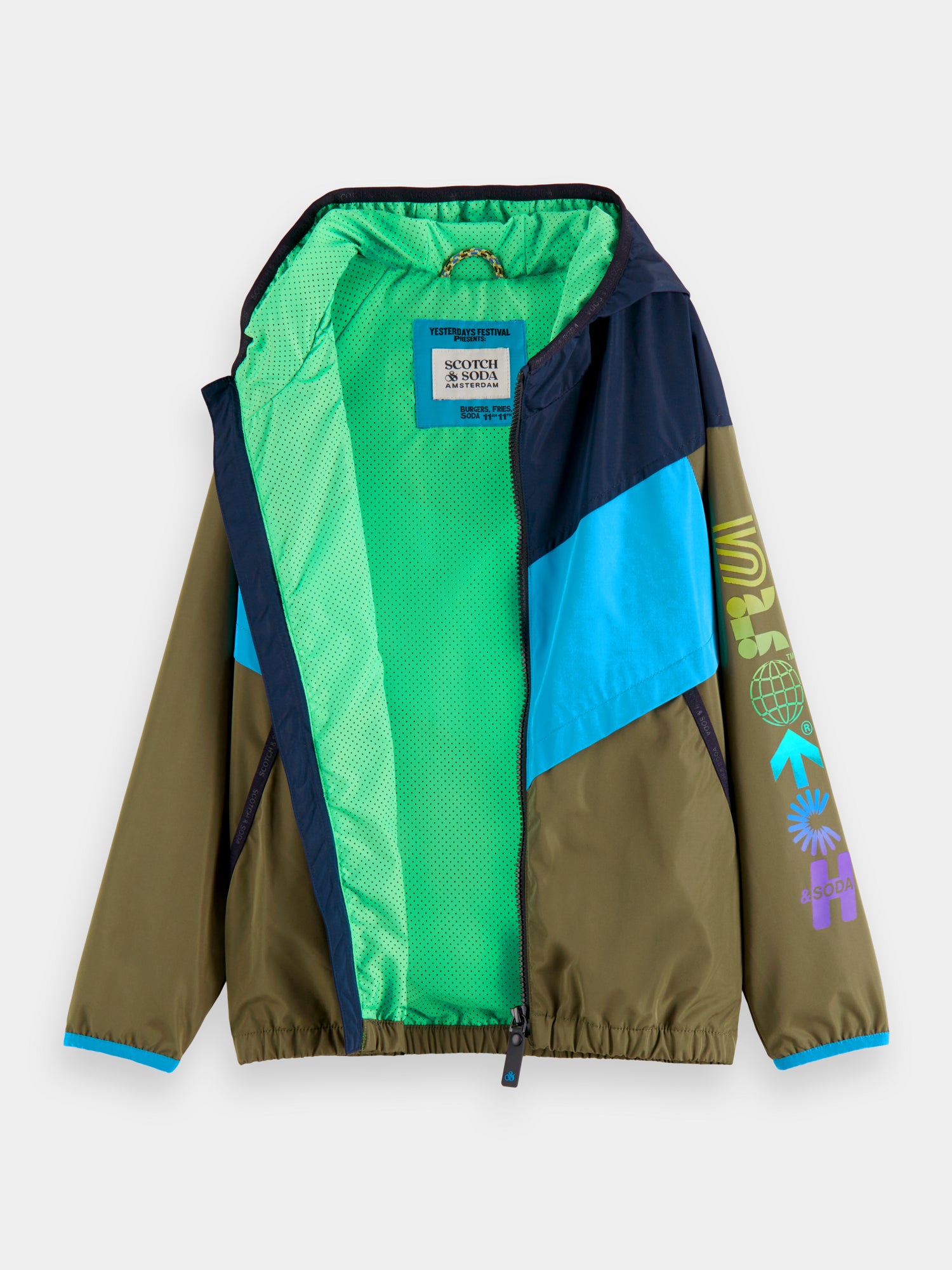 Water-repellent colourblock lightweight jacket - Scotch & Soda NZ
