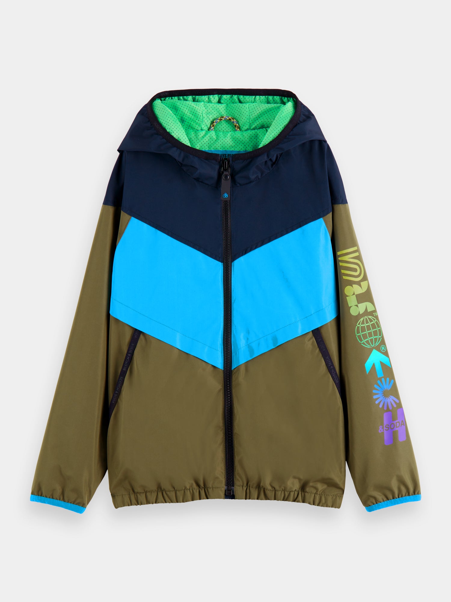 Water-repellent colourblock lightweight jacket - Scotch & Soda NZ