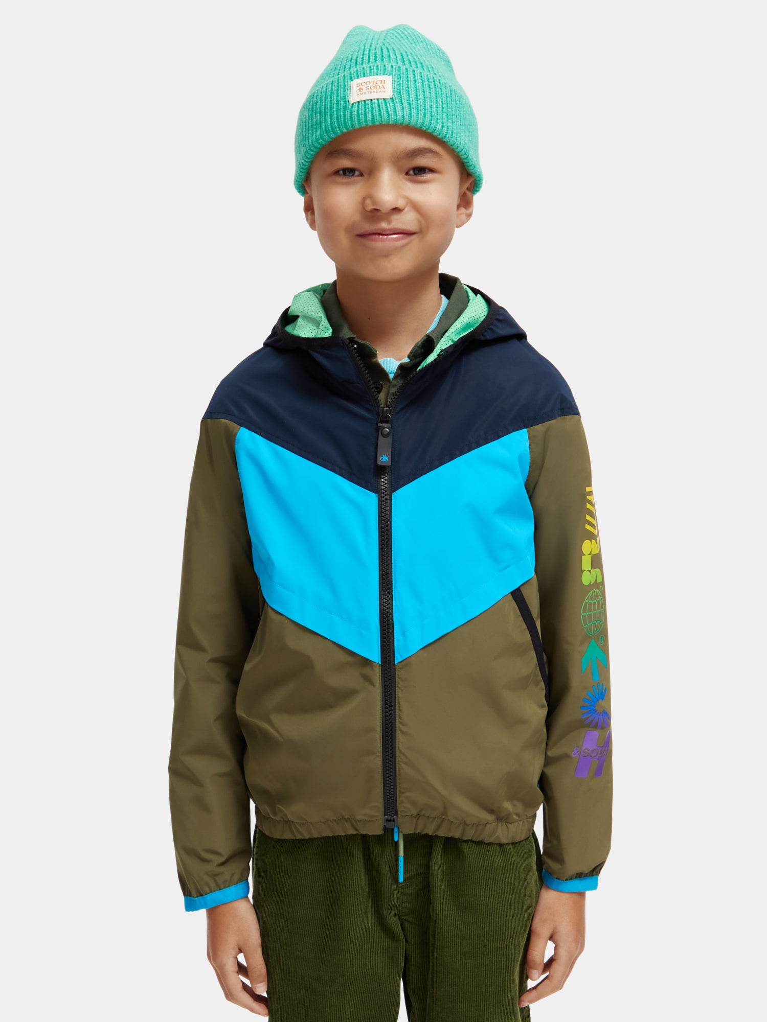 Water-repellent colourblock lightweight jacket - Scotch & Soda NZ