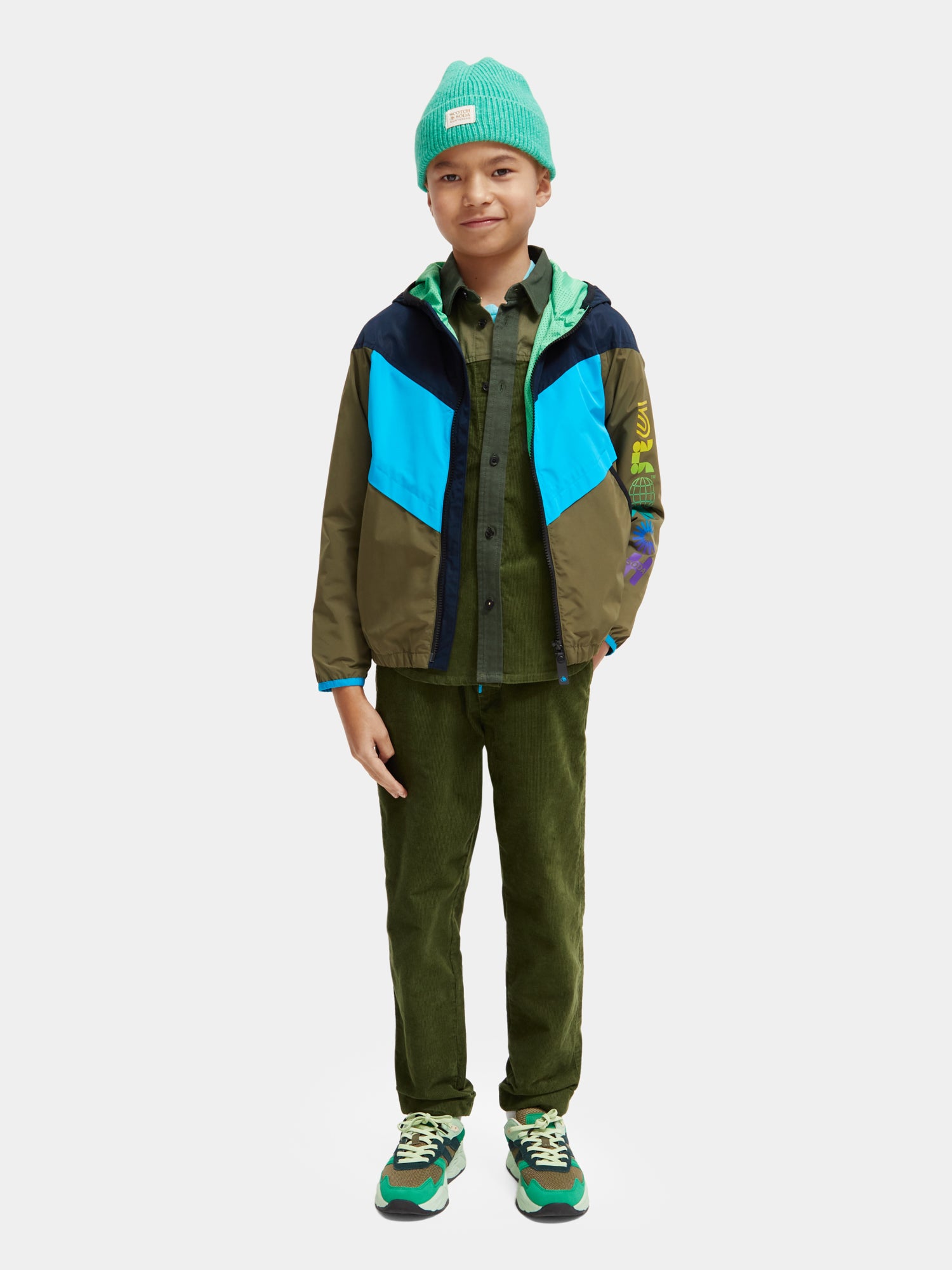 Water-repellent colourblock lightweight jacket - Scotch & Soda NZ