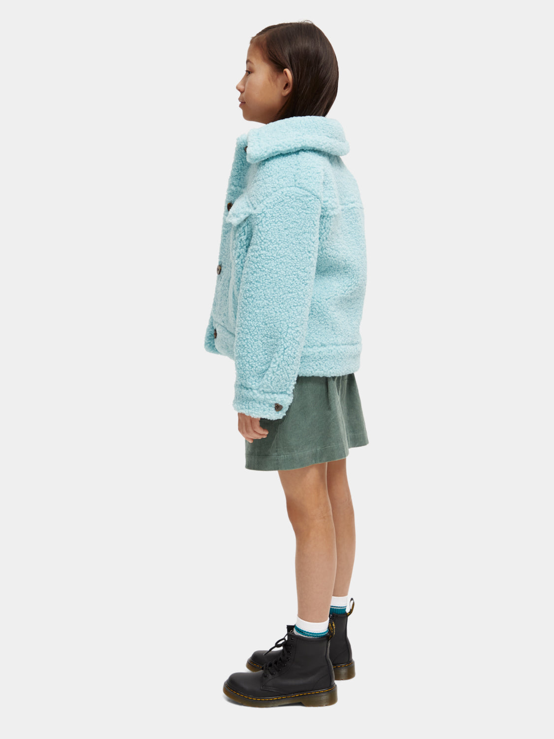 Kids - Boxy-fit bonded teddy trucker jacket - Scotch & Soda NZ