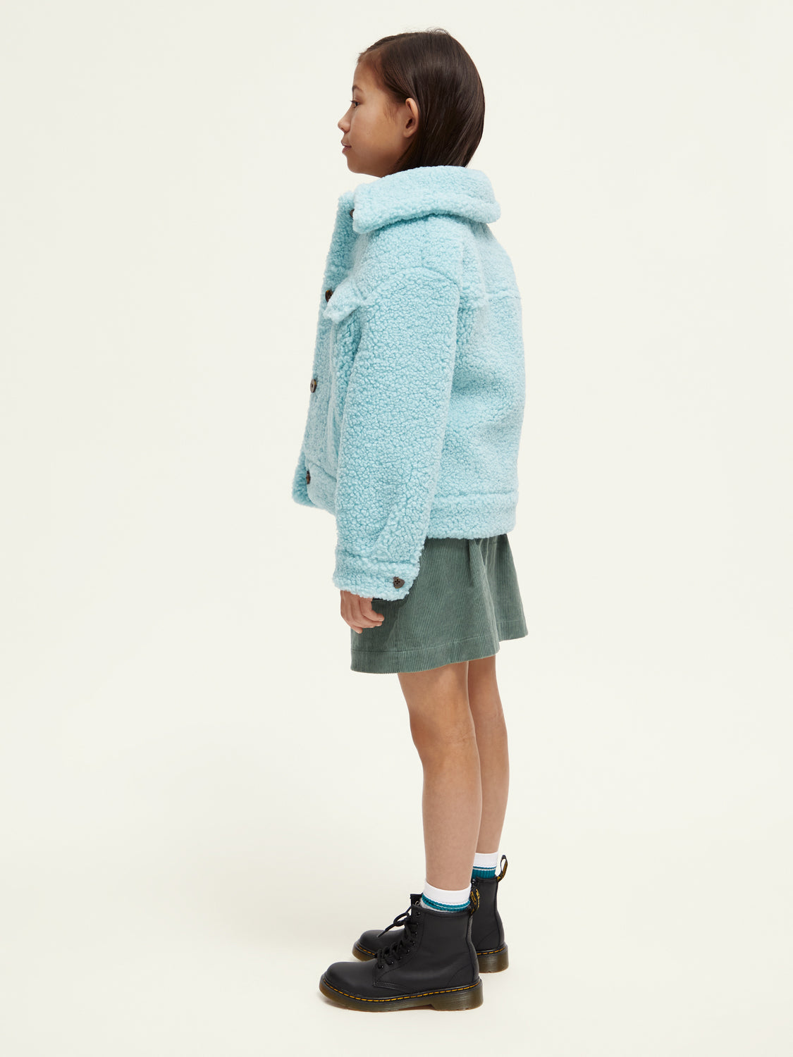 Kids - Boxy-fit bonded teddy trucker jacket - Scotch & Soda NZ