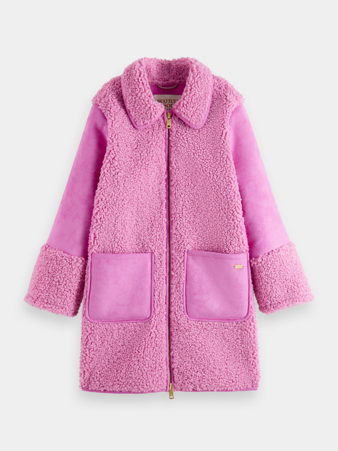 Kids - Longer-length bonded teddy jacket - Scotch & Soda NZ