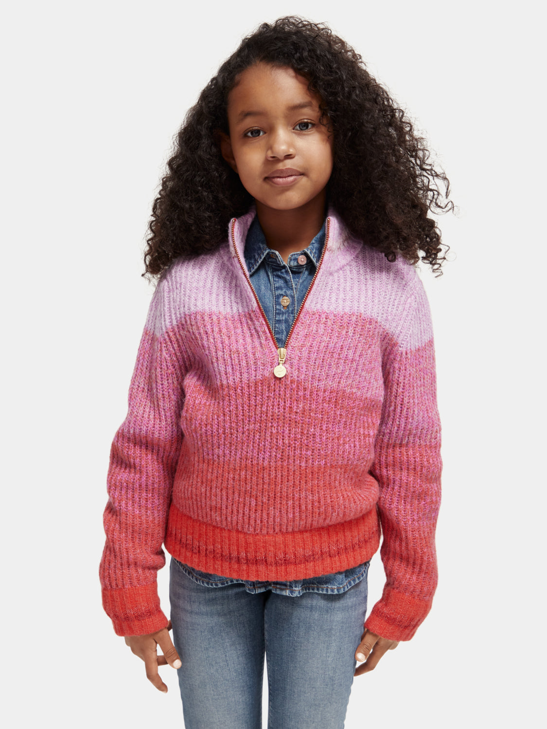 Kids - Half-zip gradient pullover - Scotch & Soda NZ