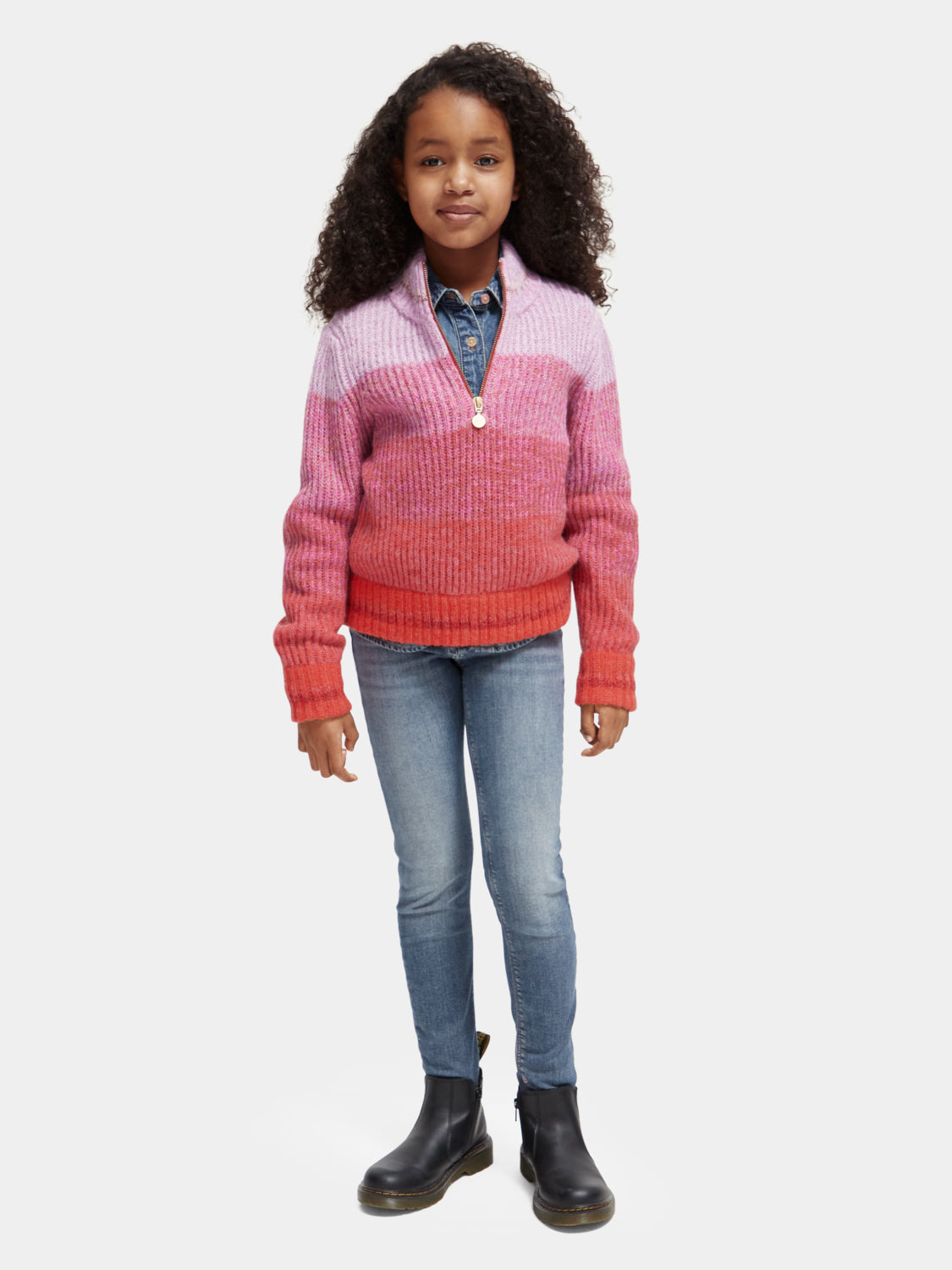 Kids - Half-zip gradient pullover - Scotch & Soda NZ