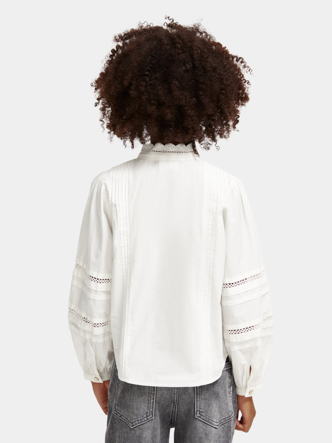 Kids - Long-sleeved broderie anglaise top - Scotch & Soda NZ