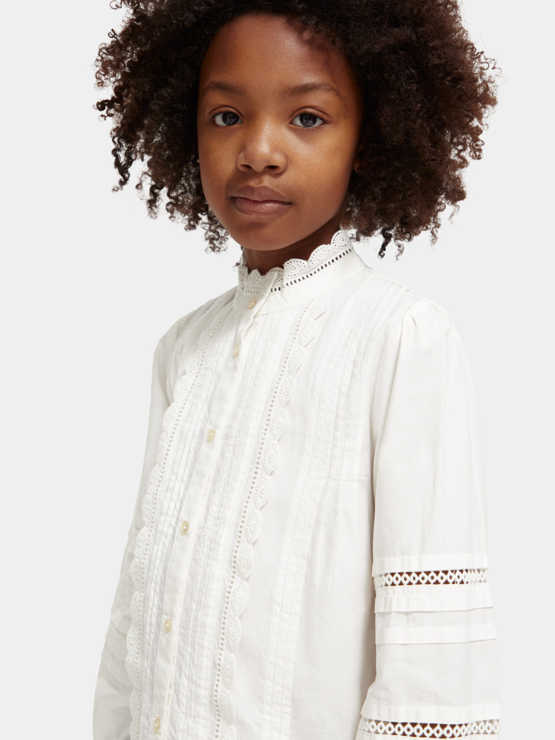 Kids - Long-sleeved broderie anglaise top - Scotch & Soda NZ