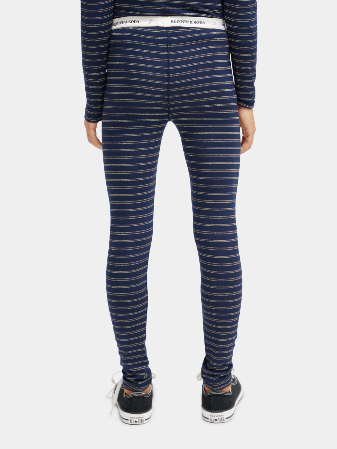 Kids - Striped glitter leggings - Scotch & Soda NZ