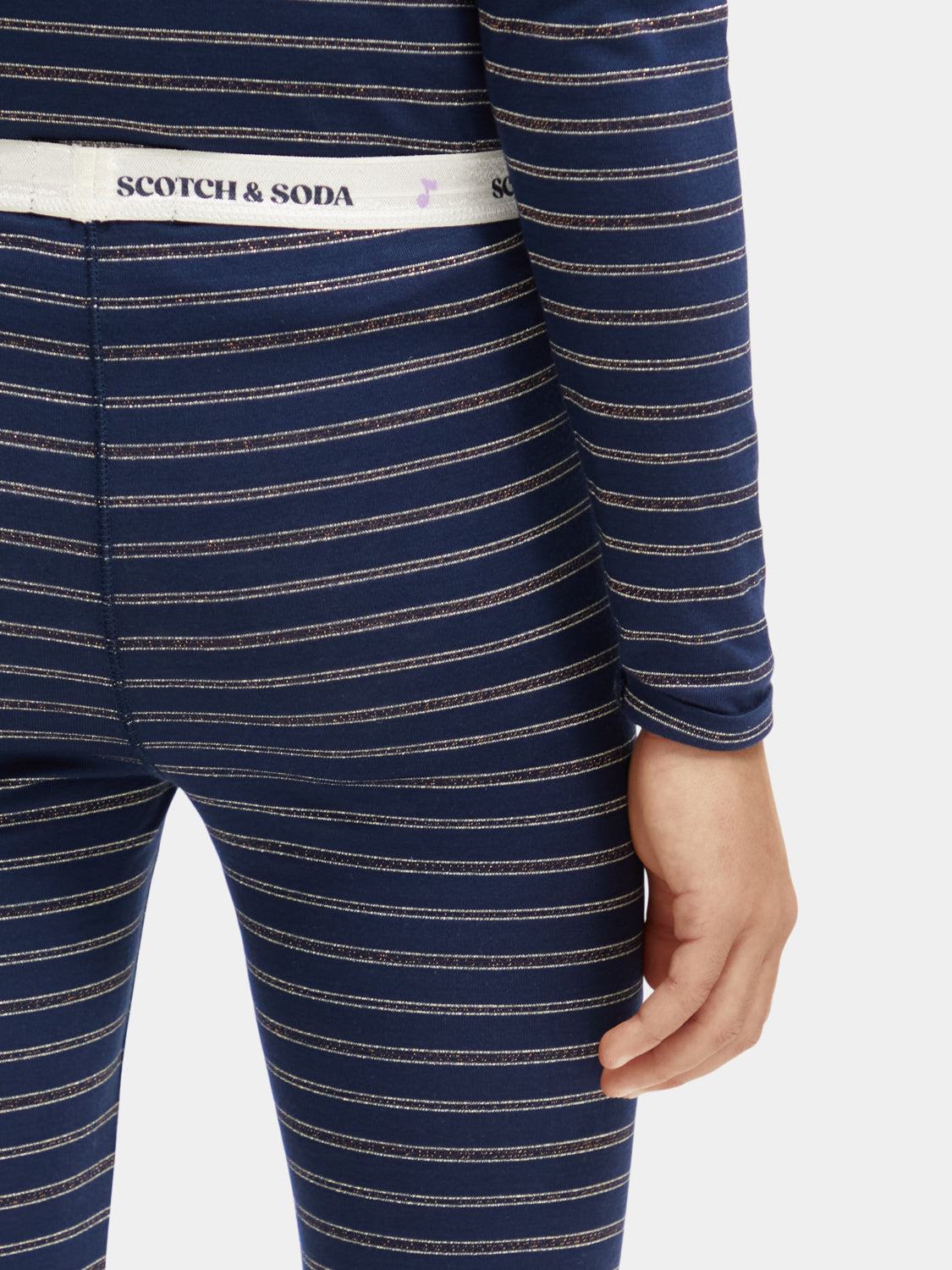 Kids - Striped glitter leggings - Scotch & Soda NZ