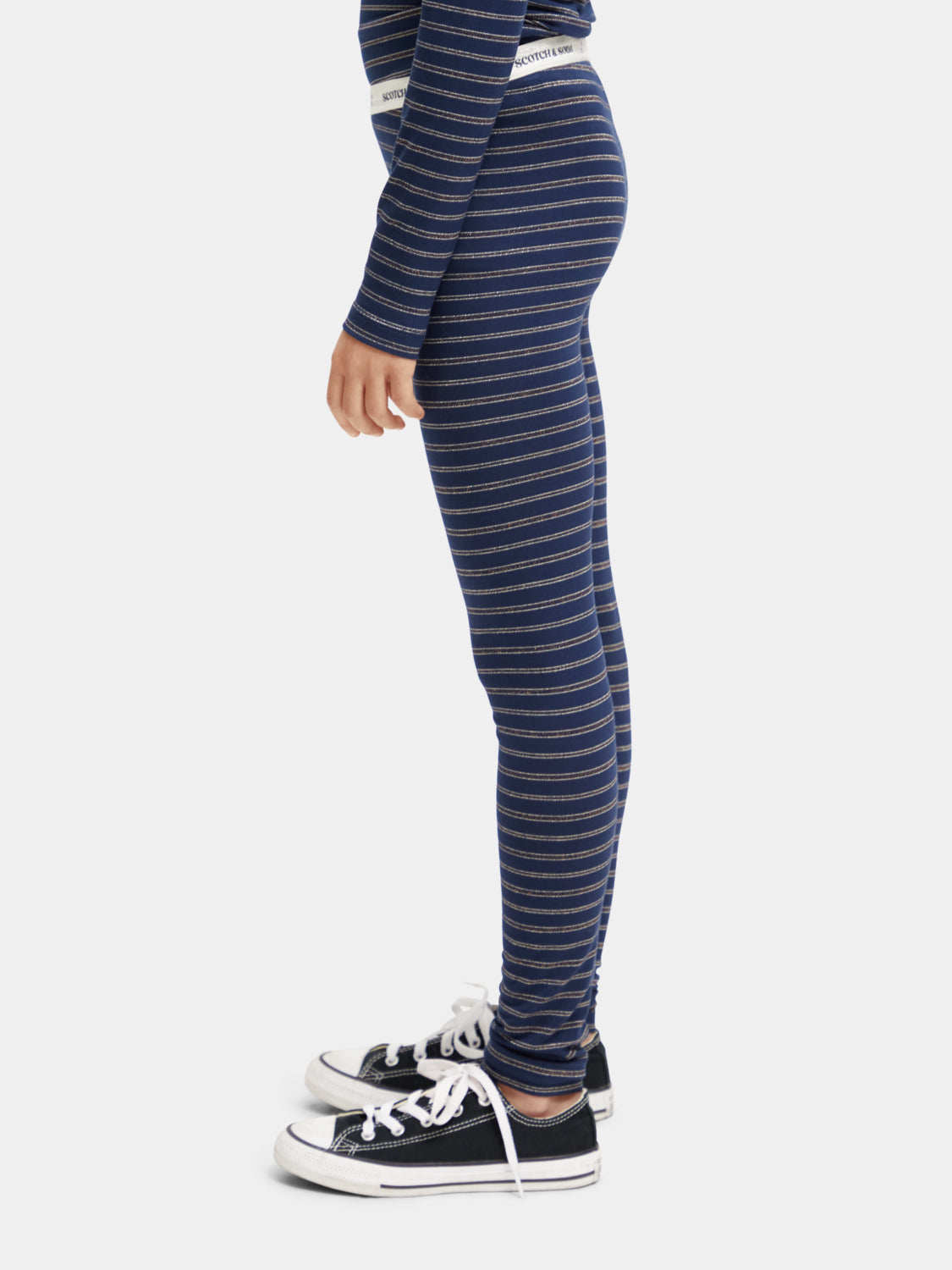 Kids - Striped glitter leggings - Scotch & Soda NZ