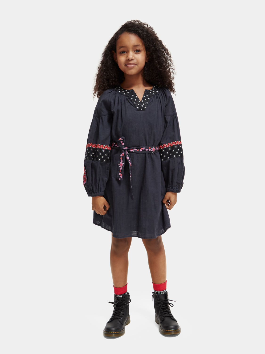 Kids - Embroidered cotton dress - Scotch & Soda NZ