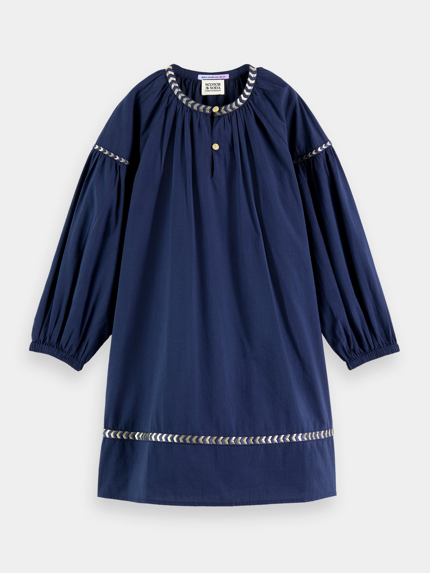 Long sleeved glittering embroidery mini dress - Scotch & Soda NZ