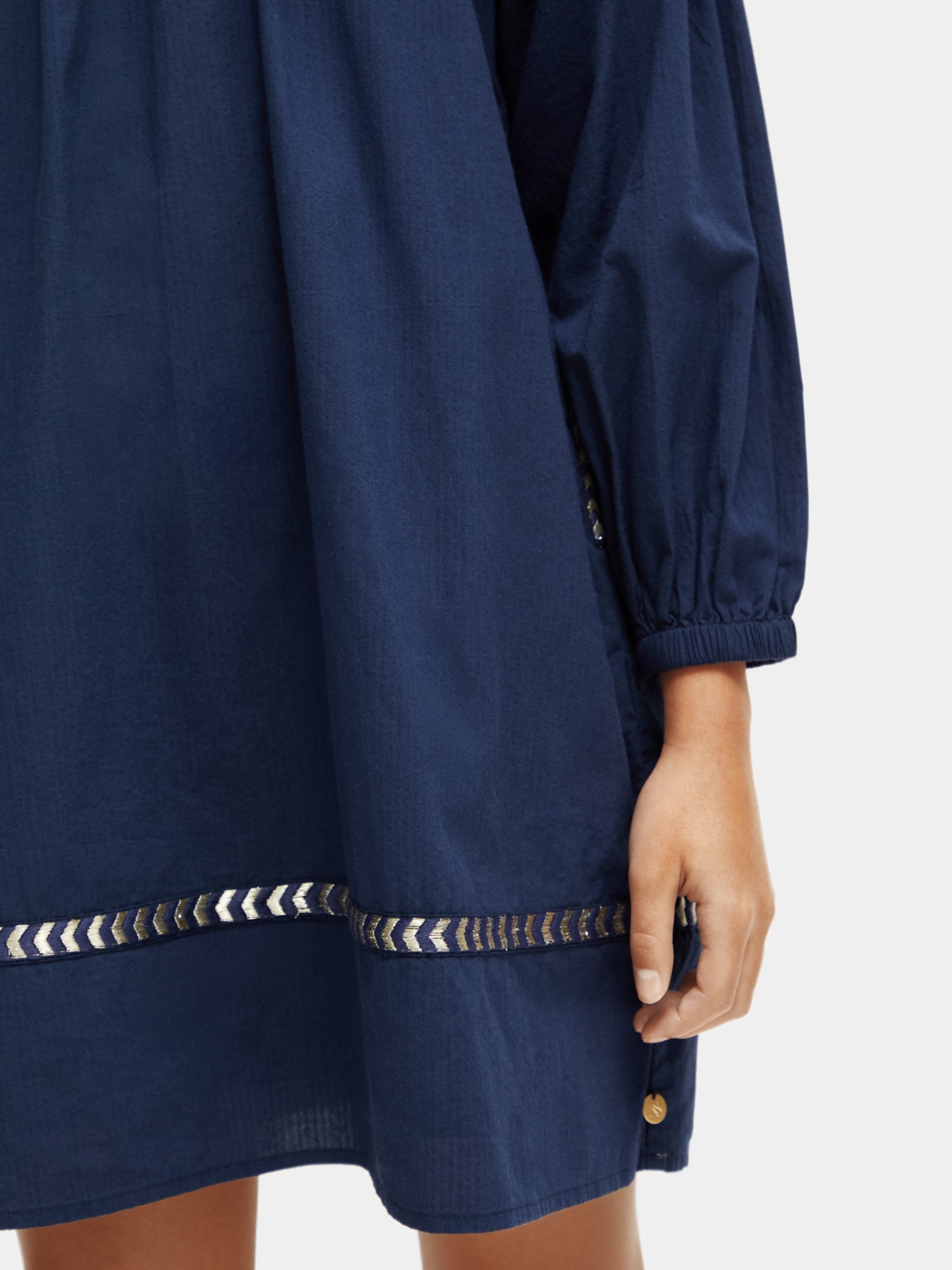 Long sleeved glittering embroidery mini dress - Scotch & Soda NZ
