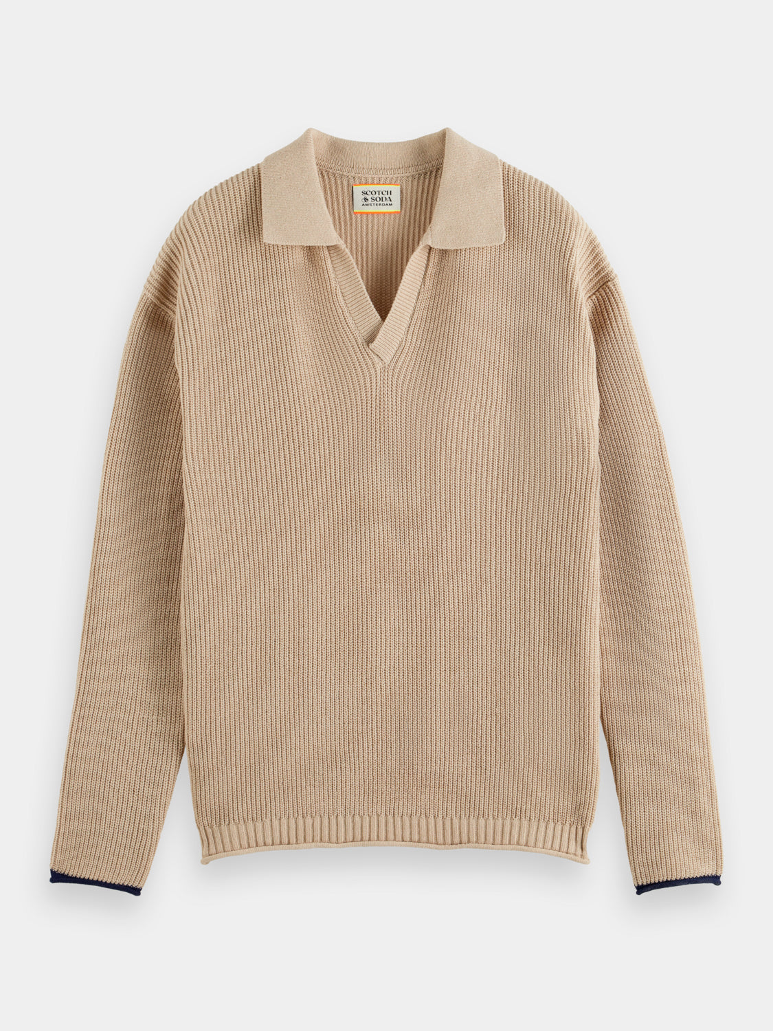 Long sleeved knit polo - Scotch & Soda NZ