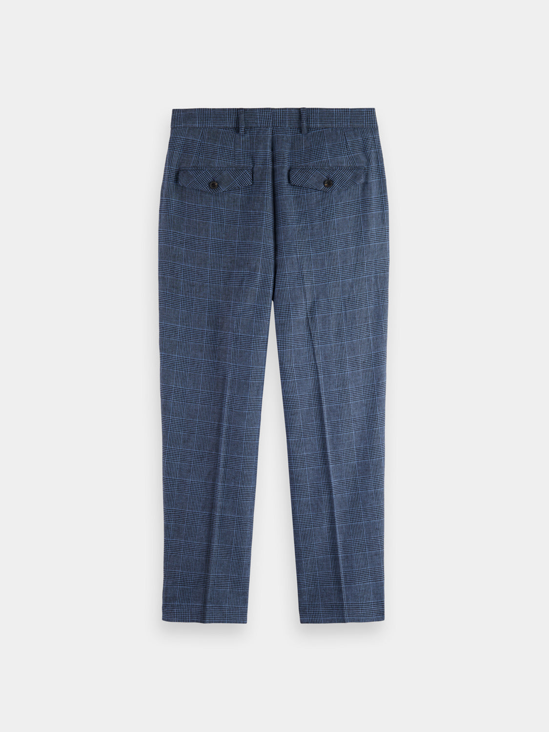 Wide leg pleated check chinos by Scotch & Soda, featuring a relaxed fit, high waist, and classic plaid pattern.