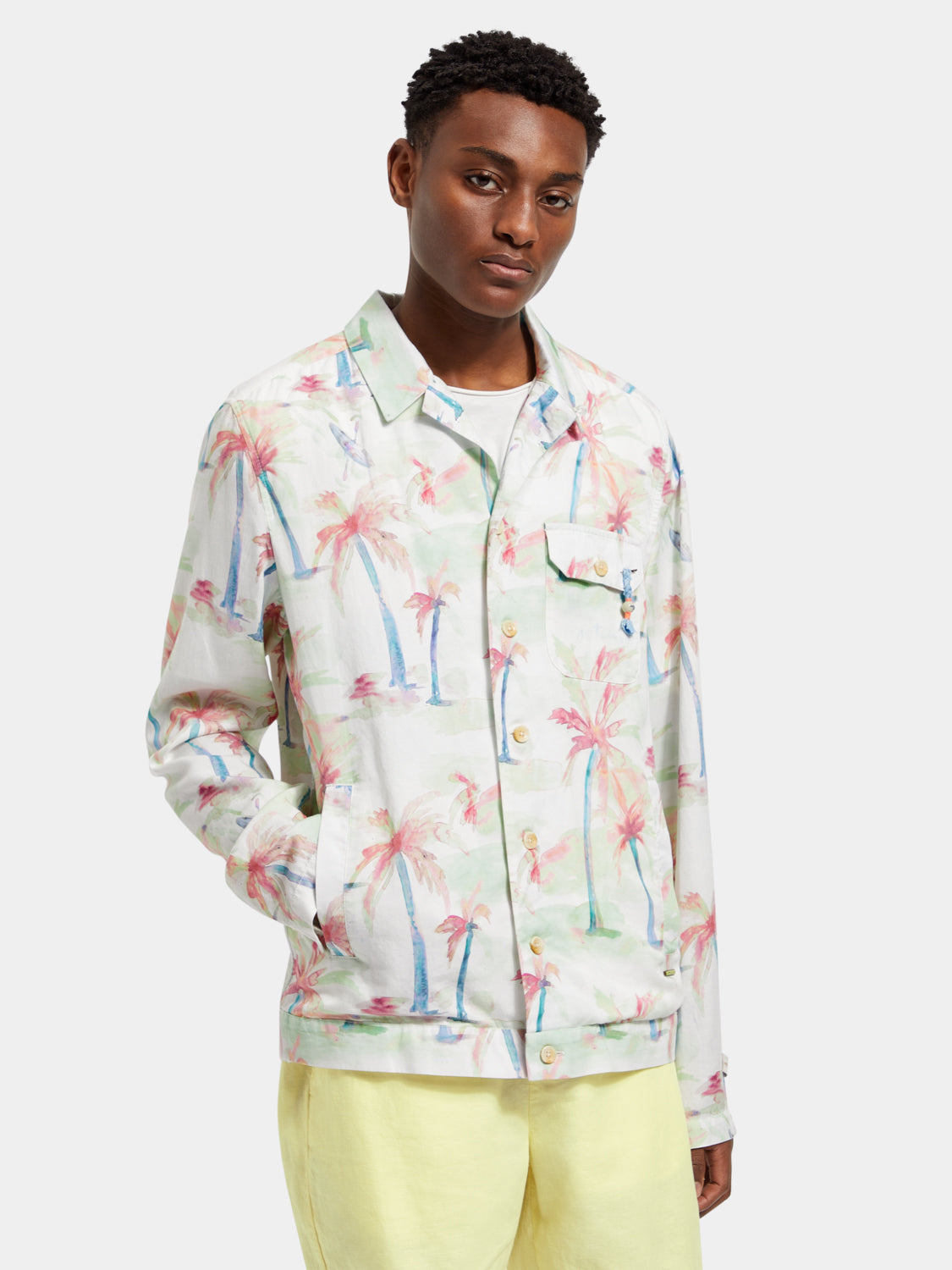 Printed tencel-hemp blouson - Scotch & Soda NZ