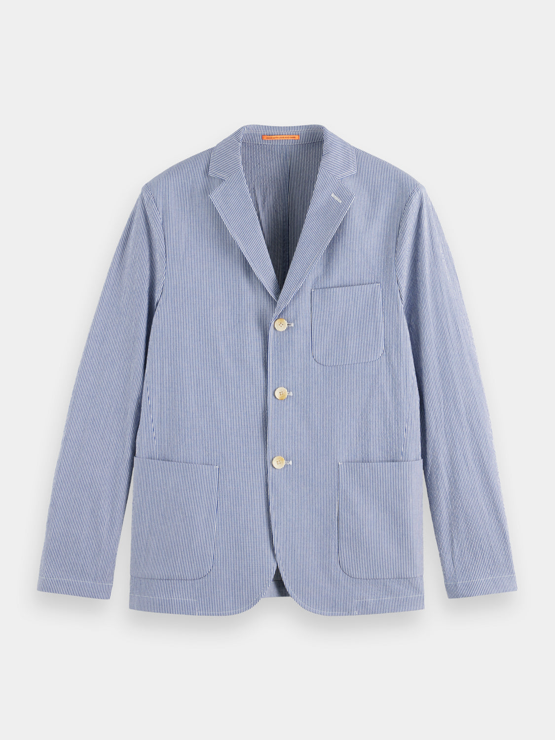 Striped seersucker blazer