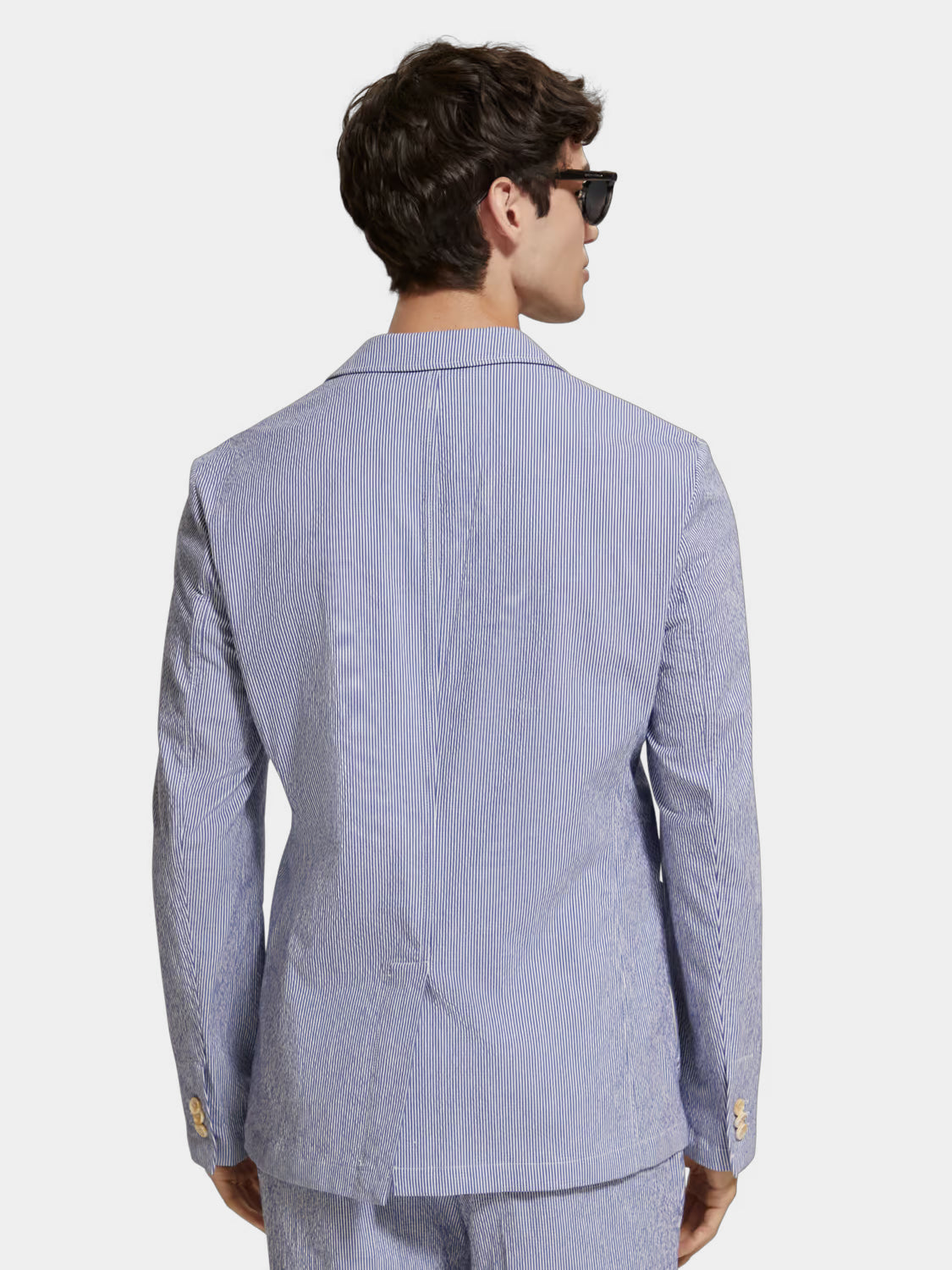 Striped seersucker blazer