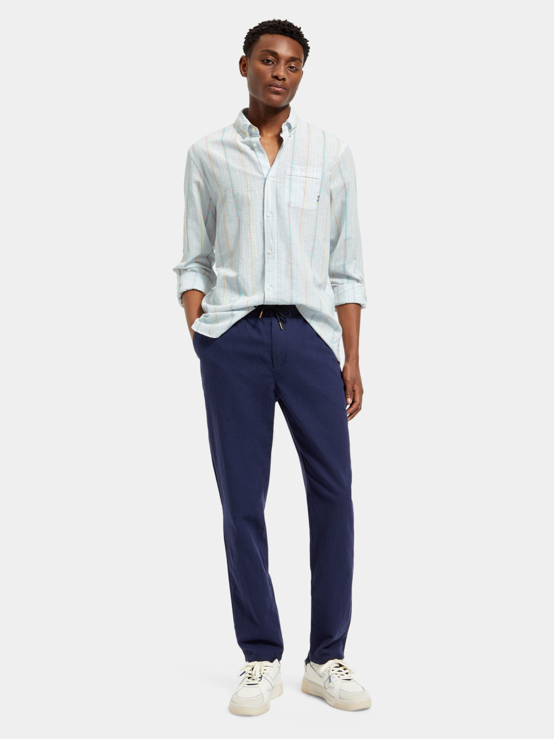 Yarn-dyed striped shirt