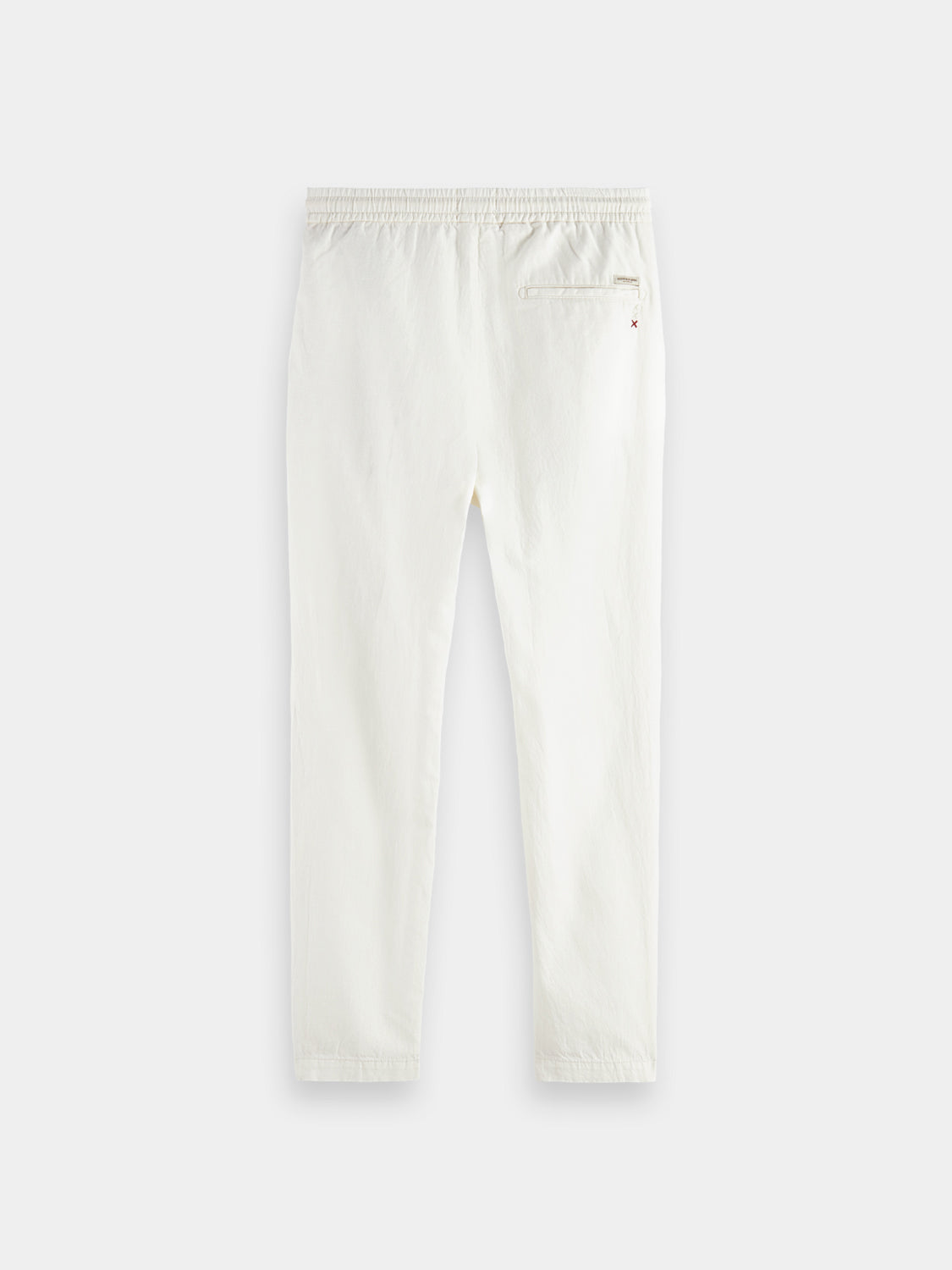 SCOTCH & SODA Warren joggers in black, casual pants with relaxed fit and elastic waistband, shown from the back.