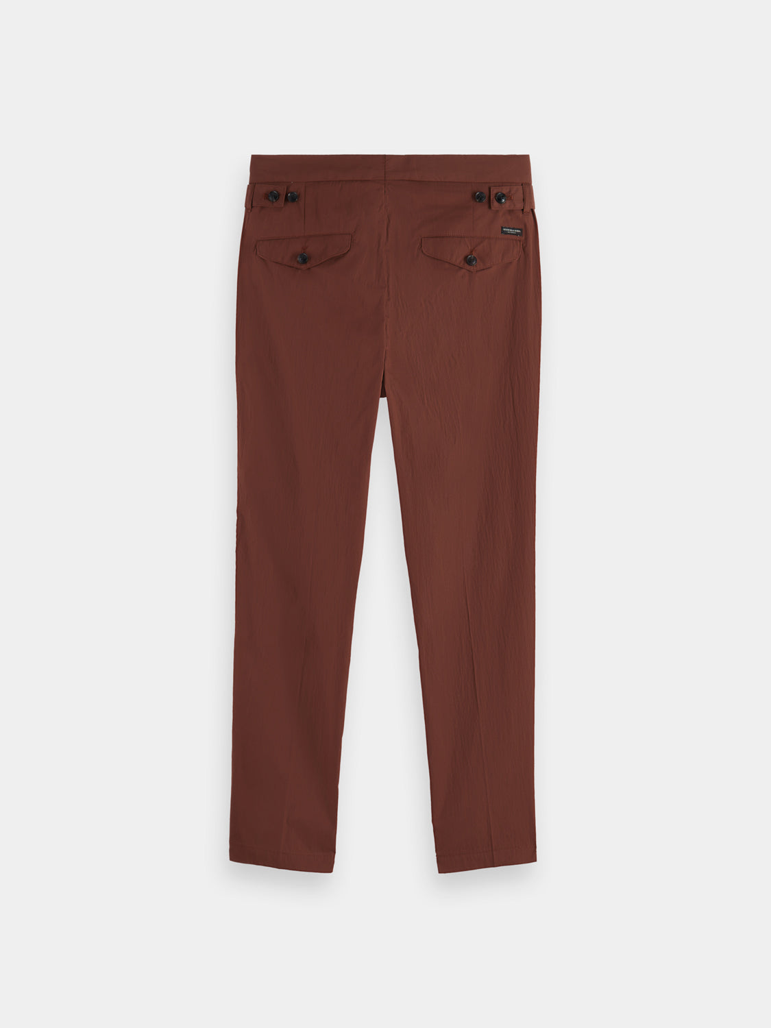 Scotch & Soda Blake slim fit chinos, men's casual pants in neutral fabric, front view showing tailored fit and simple design.