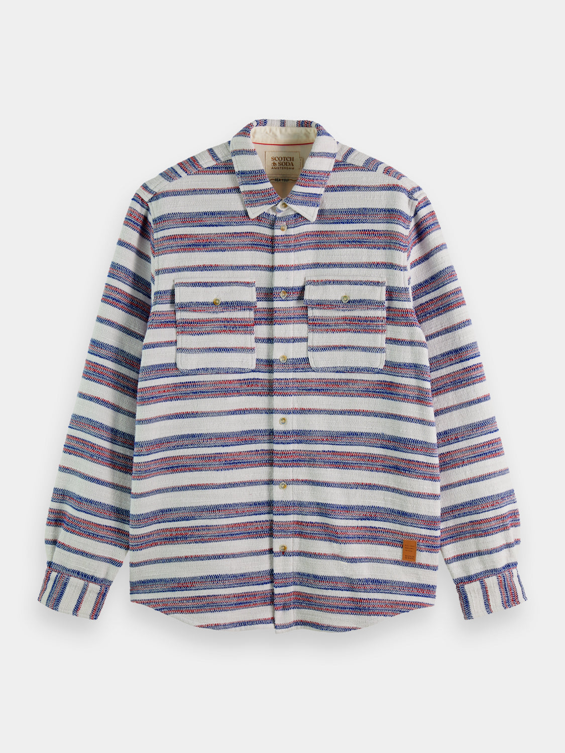 Basket-woven striped shirt