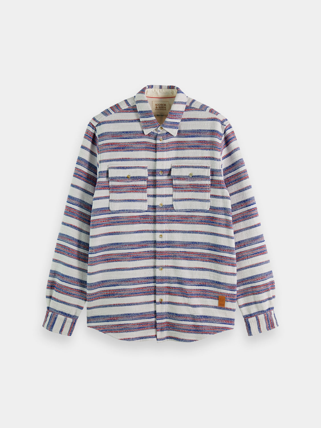Basket-woven striped shirt