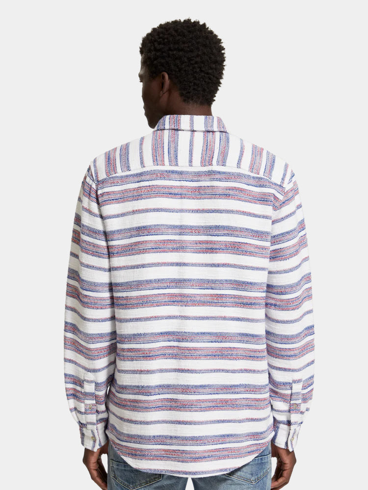 Basket-woven striped shirt