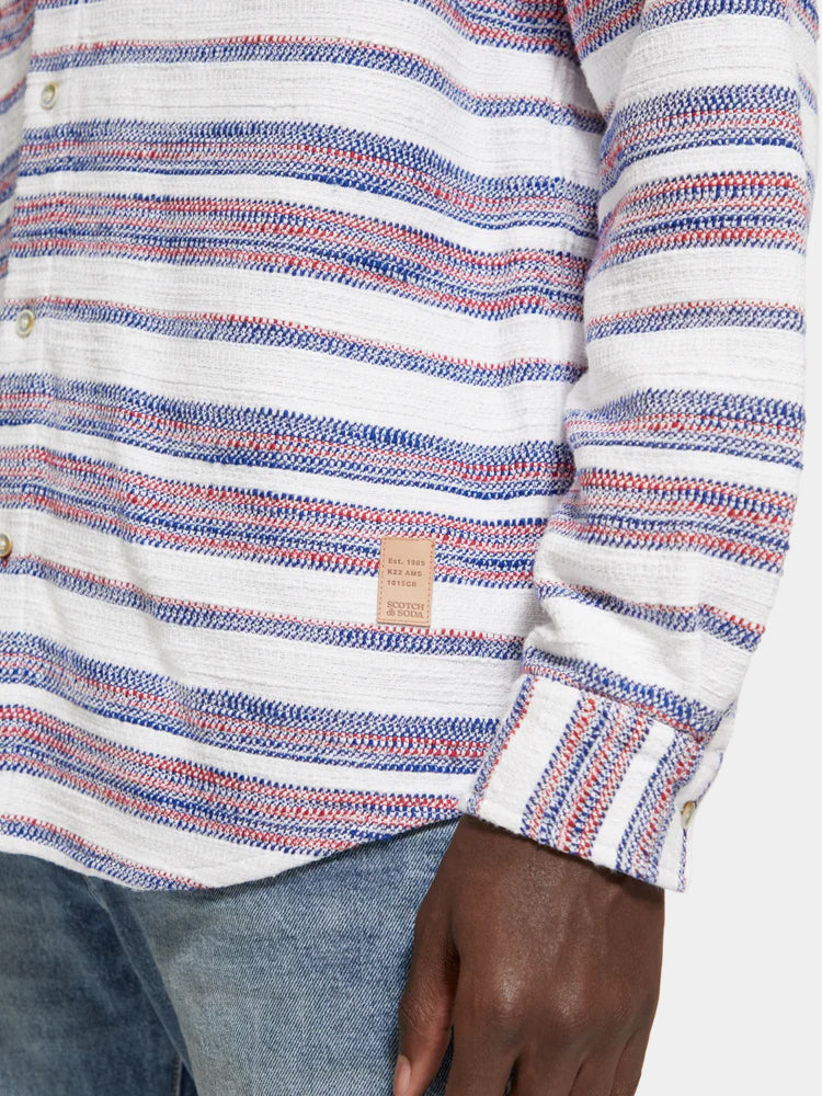 Basket-woven striped shirt