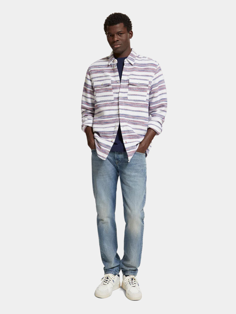 Basket-woven striped shirt