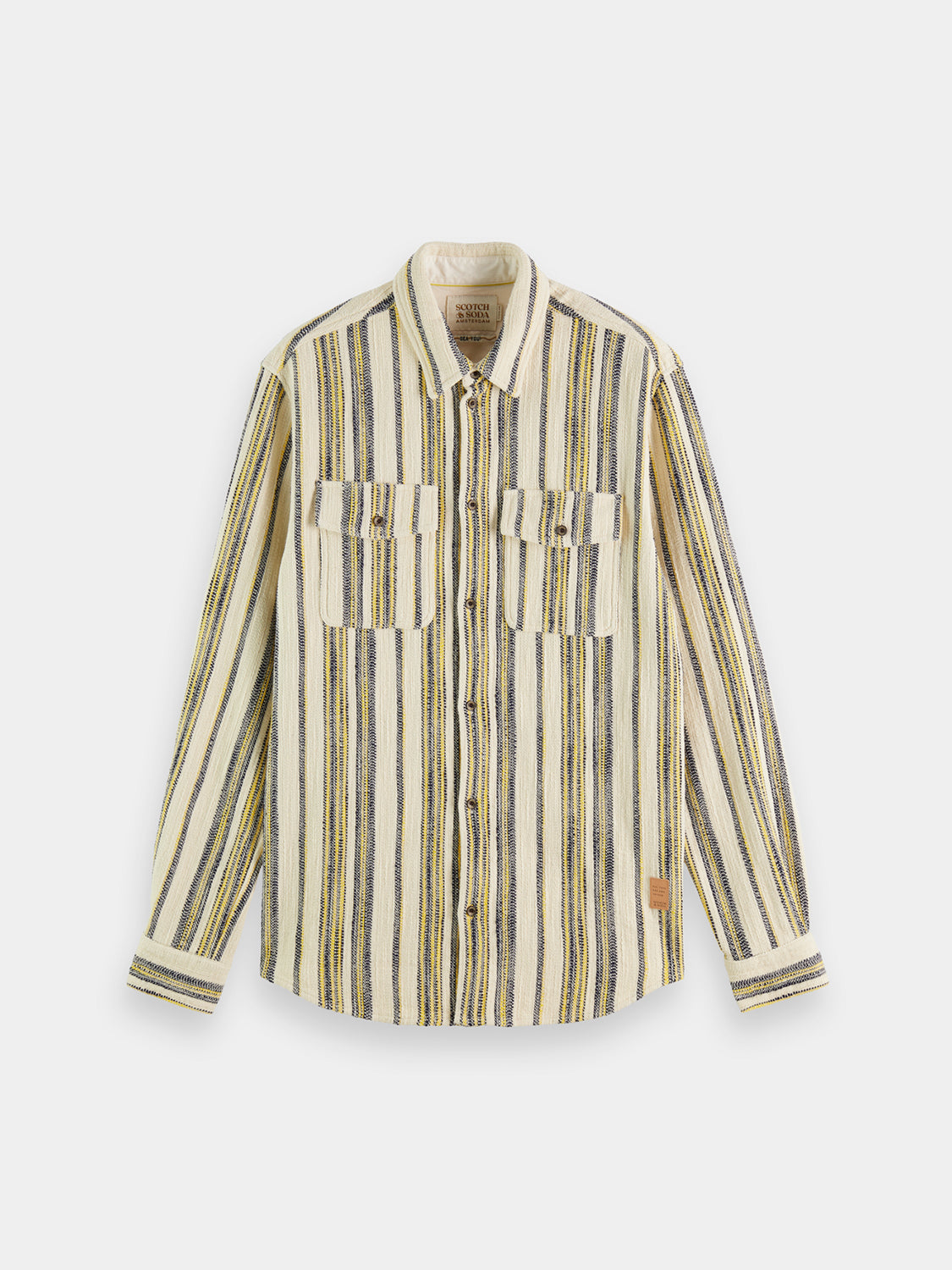 Basket-woven striped shirt