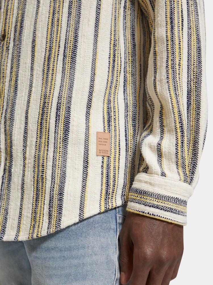 Basket-woven striped shirt - Scotch & Soda NZ