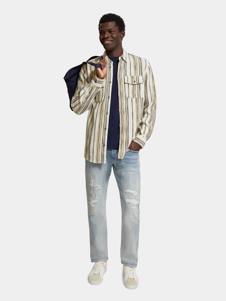 Basket-woven striped shirt - Scotch & Soda NZ