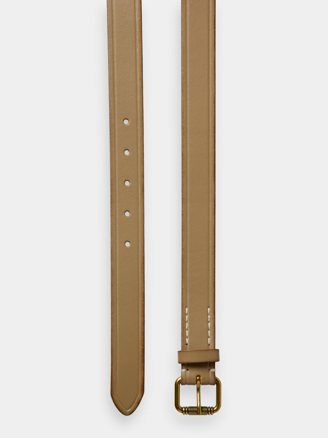 Slim leather belt