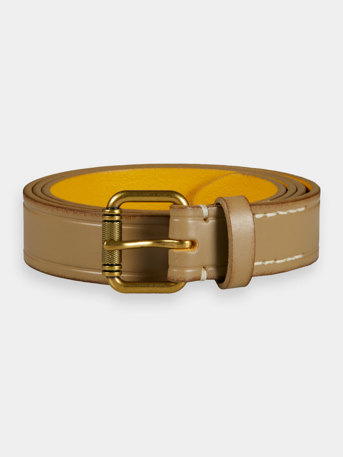 Slim leather belt